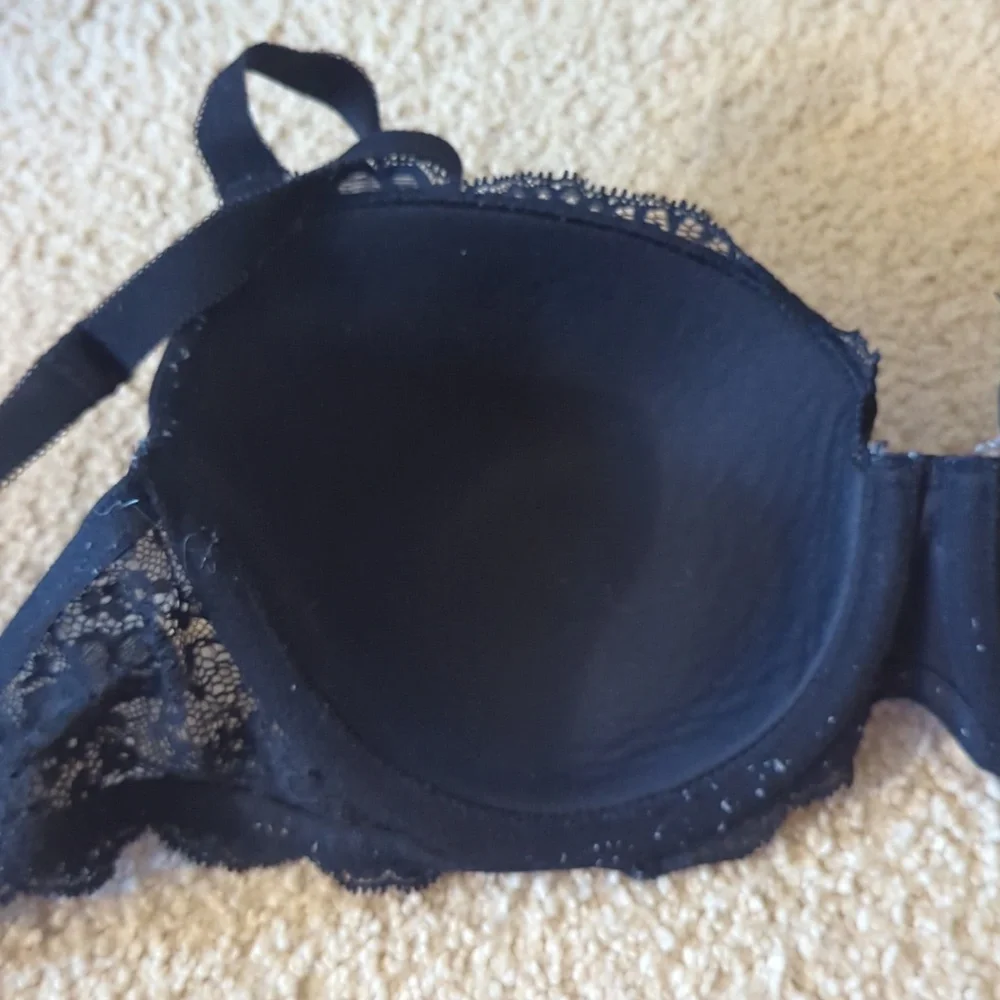 Victoria's Secret Dream Angels Lined Demi Black Bra Size 34 DD_8